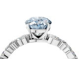 White gold Fancy Blue Oval Cut Diamond Ring with Marquise and Round  Side Stones and Four-Prong Setting_104