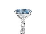 White gold Fancy Blue Oval Cut Diamond Ring with Marquise and Round  Side Stones and Four-Prong Setting_105