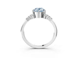 White gold Fancy Blue Oval Cut Diamond Ring with Side Stones and Four-Prong Setting_15