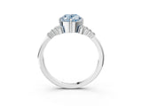 White gold Fancy Blue Oval Cut Diamond Ring with Side Stones and Four-Prong Setting_247