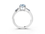White gold Fancy Blue Oval  Cut Diamond Ring with Tapered Baguette Side Stones in Four-Prong Setting_6