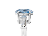 White gold Fancy Blue Oval  Cut Diamond Ring with Tapered Baguette Side Stones in Four-Prong Setting_8