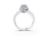 White gold Fancy Blue Oval Cut Diamond Scalloped Halo Engagement Ring with Round Shared Prong Band_21