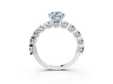 White gold Fancy Blue Oval Cut Diamond Side Stone Engagement Ring with Four-Prong Setting_33