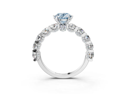 White gold Fancy Blue Oval Cut Diamond Side Stone Engagement Ring with Four-Prong Setting_33