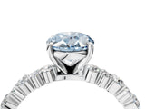 White gold Fancy Blue Oval Cut Diamond Side Stone Solitaire Ring with Round  and Four-Prong Setting_16
