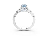 White gold Fancy Blue Oval Cut Diamond Solitaire Celtic Knot Ring with Four-Prong Setting_92
