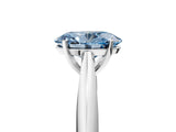 White gold Fancy Blue Oval Cut Diamond Solitaire Engagement Ring with Cathedral Setting and Four-Prong Mount_116