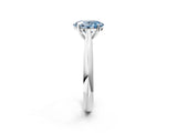 White gold Fancy Blue Oval Cut Diamond Solitaire Engagement Ring with Cathedral Setting and Four-Prong Mount_156