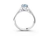 White gold Fancy Blue Oval Cut Diamond Solitaire Engagement Ring with Cathedral Setting and Four-Prong Mount_157