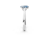 White gold Fancy Blue Oval Cut Diamond Solitaire Engagement Ring with Cathedral Setting and Four-Prong Mount_26