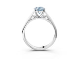 White gold Fancy Blue Oval Cut Diamond Solitaire Engagement Ring with Cathedral Setting and Four-Prong Mount_27