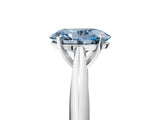 White gold Fancy Blue Oval Cut Diamond Solitaire Engagement Ring with Cathedral Setting and Four-Prong Mount_29