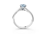 White gold Fancy Blue Oval Cut Diamond Solitaire Engagement Ring with Classic Band and Four-Prong Setting_102