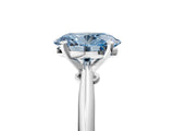 White gold Fancy Blue Oval Cut Diamond Solitaire Engagement Ring with Classic Band and Four-Prong Setting_104