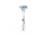 White gold Fancy Blue Oval Cut Diamond Solitaire Engagement Ring with Classic Band and Four-Prong Setting_14