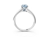 White gold Fancy Blue Oval Cut Diamond Solitaire Engagement Ring with Classic Band and Four-Prong Setting_15