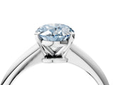 White gold Fancy Blue Oval Cut Diamond Solitaire Engagement Ring with Classic Band and Four-Prong Setting_16
