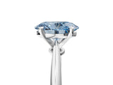 White gold Fancy Blue Oval Cut Diamond Solitaire Engagement Ring with Classic Band and Four-Prong Setting_17
