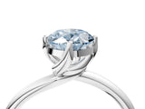 White gold Fancy Blue Oval Cut Diamond Solitaire Engagement Ring with Four-Prong Setting and Classic Band_60