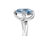 White gold Fancy Blue Oval Cut Diamond Solitaire Engagement Ring with Four-Prong Setting and Classic Band_61