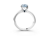 White gold Fancy Blue Oval Cut Diamond Solitaire Engagement Ring with Round Band and Four-Prong Setting_164