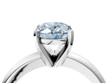 White gold Fancy Blue Oval Cut Diamond Solitaire Engagement Ring with Round Band and Four-Prong Setting_165