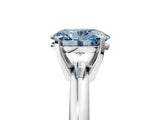 White gold Fancy Blue Oval Cut Diamond Solitaire Engagement Ring with Round Band and Four-Prong Setting_165