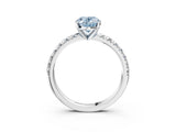 White gold Fancy Blue Oval Cut Diamond Solitaire Pavé Engagement Ring with Round Band and Prong Setting_17