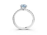 White gold Fancy Blue Oval Cut Diamond Solitaire Pavé Engagement Ring with Round Band and Prong Setting_59