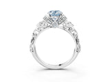 White gold Fancy Blue Oval Cut Diamond Solitaire Ring with Filigree Band and Four-Prong Setting_84