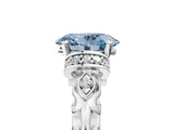 White gold Fancy Blue Oval Cut Diamond Solitaire Ring with Filigree Band and Four-Prong Setting_86