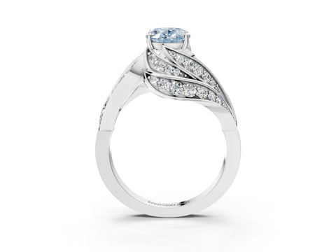 White gold Fancy Blue Oval Cut Diamond Solitaire Ring with Prong Setting and Twisted Pavé Band_27