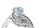 White gold Fancy Blue Oval Cut Diamond Solitaire Ring with Prong Setting and Twisted Pavé Band_28