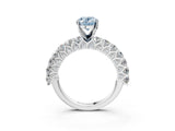 White gold Fancy Blue Oval Cut Diamond Solitaire Ring with Shared Prong Pavé Band and Four-Prong Setting_65