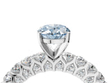 White gold Fancy Blue Oval Cut Diamond Solitaire Ring with Shared Prong Pavé Band and Four-Prong Setting_66