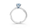 White gold Fancy Blue Oval Cut Diamond Solitaire Ring with Six-Prong Setting and Classic Band_293