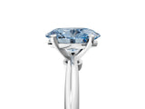 White gold Fancy Blue Oval Cut Diamond Solitaire Ring with Six-Prong Setting and Classic Band_295