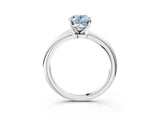 White gold Fancy Blue Oval Cut Diamond Solitaire Ring with Six-Prong Setting and Classic Band_299