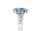 White gold Fancy Blue Oval  Cut Diamond Solitaire Ring with Tapered Baguette Accents and Four-Prong Setting_81