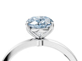 White gold Fancy Blue Oval Cut Diamond Solitaire Ring with Thin Band and Prong Setting_18