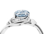 White gold Fancy Blue Oval Cut Diamond Solitaire Ring with Twist Band and Four-Prong Setting_119