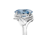 White gold Fancy Blue Oval Cut Diamond Solitaire Ring with Twist Band and Four-Prong Setting_120