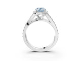 White gold Fancy Blue Oval Cut Diamond Split Shank Halo Ring with Four-Prong Setting_72