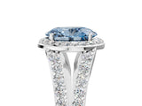 White gold Fancy Blue Oval Cut Diamond Split Shank Halo Ring with Four-Prong Setting_74