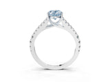 White gold Fancy Blue Oval Cut Diamond Split Shank Pavé Engagement Ring with Four-Prong Setting_96