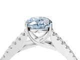 White gold Fancy Blue Oval Cut Diamond Split Shank Pavé Engagement Ring with Four-Prong Setting_97