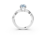 White gold Fancy Blue Oval  Cut Diamond Twist Band Solitaire with Prong Setting_40