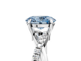 White gold Fancy Blue Oval  Cut Diamond Twist Band Solitaire with Prong Setting_42