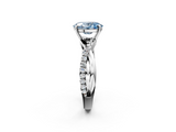 White gold Fancy Blue Oval  Cut Diamond Twisted Band with Pavé Setting and Four-Prong Setting_22